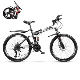 Foldable Mountain Bikes 24/26 Inches, MTB Bicycle with Spoke Wheel for Men Women Adults,Black 21stage shift,24inches