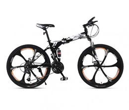 VVBGTS Bike Foldable MountainBike Mountain Folding Bike For Adult, 24" 21-speed Variable-speed Mountain Bike, Double Shock-absorbing Double Disc Brake Student MTB Racing, Road / Flat Ground / Work Universal Bicycle