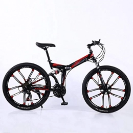 WellingA Bike Foldable MountainBike, MTB Bicycle With 3 Cutter Wheel, 8 Seconds Fast Folding Mens Women Adult All Terrain Mountain Bike, Maximum Load 180kg, 010 21stage Shift, 24 inches