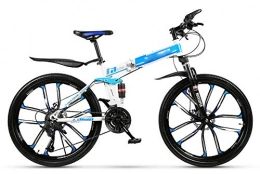 Foldable Speed 24 Inch 26 Inch Bicycle, Folding Bikes Unisex, Front Rear Mudgard Full Suspension Mountain Bike-26inch-30speed