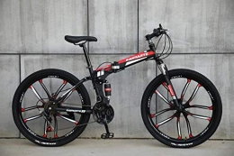 CDFC Bike Foldable Sports / Mountain Bike 24 / 26 Inches 10 Cutter Wheel, Black&Red, 24inches, 27stage_shift