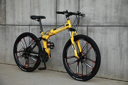 CDFC Bike Foldable Sports / Mountain Bike 24 / 26 Inches 10 Cutter Wheel, Yellow, 24inches, 24stage_shift