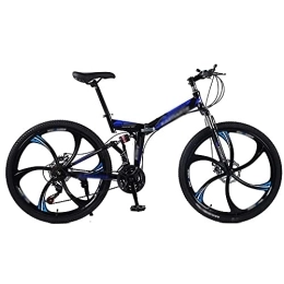 COUYY Folding Mountain Bike Folded Mountain Bike 24 / 26 inch 6 knife wheel bikes Carbon Steel Double Disc Brake Sport Bicycles Mountain Bicycle 21 / 24 / 27 speed, 21 speed, 24 inches