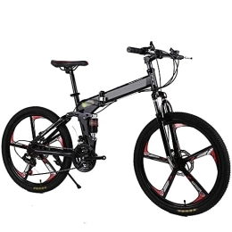 COUYY Folding Mountain Bike Folding Bicycle Mountain Bike, 24 And 26 Inch Knife High Carbon Steel Double Disc Brake Adult Exercise Mountain Bicycle, 24 inches, 24 speed
