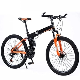 Folding Bike 24/27 Speed Mountain Bike 26 Inches Wheels MTB Dual Suspension Bicycle Adult Student Outdoors Sport Cycling,Orange,27 speed