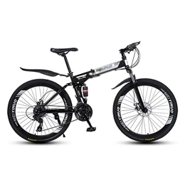 SABUNU Folding Mountain Bike Folding Mountain Bike 26 Inch Wheels With Double Shock Absorber Design 21 / 24 / 27 Speeds With Dual-disc Brakes For A Path, Trail & Mountains(Size:27 Speed, Color:black)
