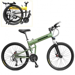 WYZQ Bike Folding Mountain Bike, 29-Inch Non-Slip Wheels Off-Road Bicycle, Aluminum Alloy Frame, Hydraulic Disc Brake, Lockable Front Fork, Green, 27 speed