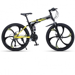 BoroEop Bike Folding Mountain Bike, City Bike, Multiple Speed Mode Options, 26-Inch Six-Axle Wheels, Suitable for Men / Women / Teenagers, Multiple Colors