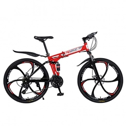BoroEop Bike Folding Mountain Bike, City Bike, Multiple Speed Mode Options, 26-Inch Six-Spindle Wheels, Suitable for Men / Women / Teenagers, Multiple Colors
