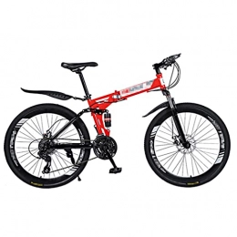 BoroEop Bike Folding Mountain Bike, City Bike, Multiple Speed Mode Options, 26-Inch Spoke Wheels, Suitable for Men / Women / Teens, Multiple Colors