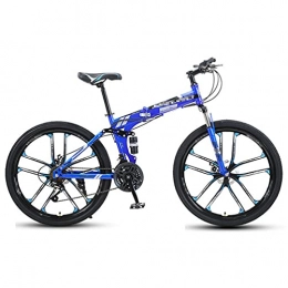 BoroEop Bike Folding Mountain Bike, City Bike, Multiple Speed Mode Options, 26-Inch Ten-Axle Wheels, Suitable for Men / Women / Teens, Multiple Colors