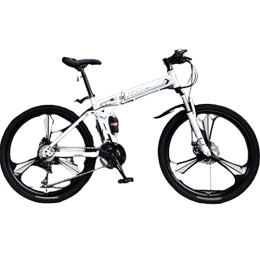 AANAN Folding Mountain Bike Folding Mountain Bike - Men's Variable-Speed Bike for Teens Girls and Adults - 26" Wheels - 24 / 27 / 30 Speeds - Off-Road - Light
