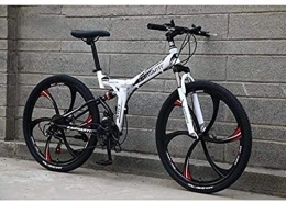 AYDQC Folding Mountain Bike Folding Mountain Bikes for Men Women, Full Suspension Soft Tail Bike Bicycle, High Carbon Steel Frame, Double Disc Brake 6-11, C, 24 inch 27 Speed fengong (Color : C)