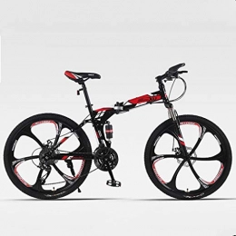 BOT Bike Folding Unisex-Youth Mountain Bike / Bicycles 24 / 26'' Wheel - 21 / 24 Speeds, High-carbon Steel Hardtail Mountain Bike Off-road Bicycle with Non-slip Rubber Handle (Color : B-24in, Size : 21 speed)