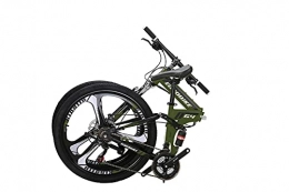 EUROBIKE Folding Mountain Bike G4 Folding Bike 21 Speed 26 Inches Dual Disc Brakes K Spoke Wheel Mountain Bike for Adult (K-GREEN)