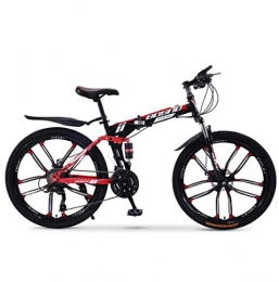 GAOLIQIN Bike GAOLIQIN Mountain Bike Folding Bikes, 21-Speed Double Disc Brake Full Suspension Anti-Slip, Off-Road Variable Speed Racing Bikes for Men And Women, A3, 24 inch