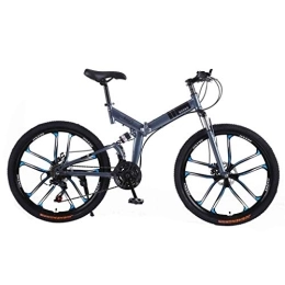 GAOTTINGSD Folding Mountain Bike GAOTTINGSD Adult Mountain Bike Bicycle Mountain Bike Adult MTB Foldable Road Bicycles For Men And Women 24In Wheels Adjustable Speed Double Disc Brake (Color : Gray-C, Size : 24 Speed)