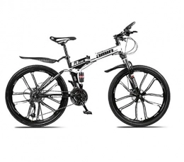 Gaoyanhang 21/30 speed mountain bike double damping disc brake, 24/26 inch folding mountain bike mountain bike, optional wheels (Color : Black, Size : 21 speed 24 inch)