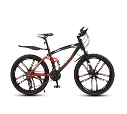 GASLIKE Folding Mountain Bike GASLIKE Adult Soft tail Mountain Bike, High-Carbon Steel Snow Bikes, Student Double Disc Brake City Bicycle, 24 Inch Magnesium Alloy Integrated Wheels, A, 30 speed