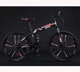 GASLIKE Bike GASLIKE Adult Teens Folding Mountain Bike Bicycle, Aluminum Magnesium Alloy Wheels Dual Suspension MTB Bicycle, B, 26 inch 24 speed
