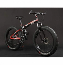GASLIKE Folding Mountain Bike GASLIKE Folding Mountain Bike Bicycle, Fat Tire Dual-Suspension MBT Bikes, High-Carbon Steel Frame, Double Disc Brake, Aluminum Pedals And Stems, A, 20 inch 24 speed