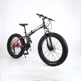GASLIKE Bike GASLIKE FoldingFat Tire Mens Mountain Bike, 17-Inch Double Disc Brake / High-Carbon Steel Frame Bikes, 7-27 Speed, 26 inch Wheels, Off-Road Beach Snowmobile Bicycle, D, 21 speed