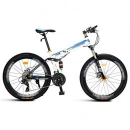 GEXIN Folding Mountain Bike GEXIN 21 Speed Folding Mountain Bike, 26-inch, Male and Female Students Double Shock Absorber, Foldable Bicycle Dual Disc Brakes
