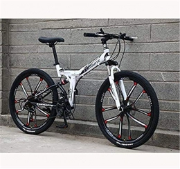 GMZTT Bike GMZTT Unisex Bicycle Folding Bicycle Bicycle Full Suspension Mountain Bicycle for Men Women MBT Bikes High Carbon Steel Frame, Double Disc Brake (Color : B, Size : 26 inch 21 speed)