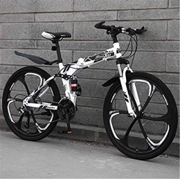 GMZTT Folding Mountain Bike GMZTT Unisex Bicycle Folding Bicycle Bicycle Full Suspension Mountain Bikes for Adults Men Women, High-Carbon Steel Frame And Dual Disc Brakes (Color : C, Size : 26 inch 21 speed)