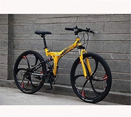 GMZTT Folding Mountain Bike GMZTT Unisex Bicycle Folding Mountain Bicycle Bicycle for Men Women Full Suspension MBT Bikes High Carbon Steel Frame with MAQISI Tire / PVC And Aluminum Pedals (Color : A, Size : 24 inch 27 speed)