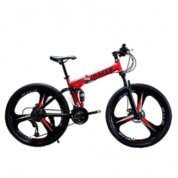 Gofodn Folding Mountain Bike Gofodn Adult Mountain Bike, 26 inch Wheels, Mountain Trail Bike High Carbon Steel Folding Outroad Bicycles, 21-Speed Bicycle Full Suspension MTB Gears Dual Disc Brakes Mountain Bicycle