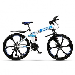 GQFGYYL-QD Folding Mountain Bike GQFGYYL-QD Mountain Bike with Adjustable Seat and Shock Absorption, 26 Inches Wheels 27 Speed Foldable Dual Disc Brakes Mountain Bicycle, for Adults Outdoor Riding, 2