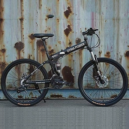 GQQ Bike GQQ 26" / 26Inch Folding Mountain Bike, 21 / 24 / 27 Speed, Variable Speed Bicycle Steel Frame Spoked Wheel Integrated, Red, 24 Speed, Black