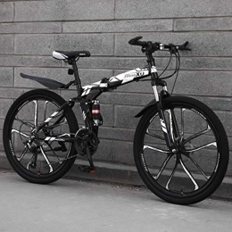 GQQ Folding Mountain Bike GQQ Folding Mountain Bike, 21 / 24 / 27 Speed Variable Speed Bicycle Suspension MTB Foldable Frame 26", 06 / 03 / 10 Impeller, B2, 27, D3