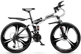 GQQ Folding Mountain Bike GQQ Variable Speed Bicycle, 26 Inches Adult Mountain Bike, Fully Folding City Bike, Offroad Twin Disc Brake Snow Bikes, Magnesium, C, 24 Speed, C