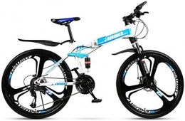GQQ Folding Mountain Bike GQQ Variable Speed Bicycle, Foldable 24 Inches Adult Mountain Biking, Offroad Twin Disc Brake Snow Bikes, Fully Bicycle, Magnesium, D, 27 Speed, D