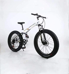 GQQ Folding Mountain Bike GQQ Variable Speed Bicycle, Folding Fat Tire Men's Mountain Bike, 17Inch Dual Disc Brakes / Highcarbon Steel Frame Bikes, 7 Speed, Snowmobiling Bike, D, C