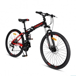 Great Bike GREAT 26-Inch Adult Mountain Bike, students 24 Speed Folding Bicycle High Carbon Steel Frame Double Disc Brake Full Suspension Commuter Bike(Color:Black)