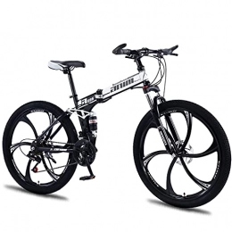 GREAT 26inchs Mountain Bike,foldable Mens Adults Mountain Bike 3 Spoke Wheels Dual Disc Brake Bicycle Double Shock Absorption Mountain Bike(Size:21 speed,Color:Black)