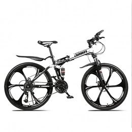 Great Bike GREAT Aldult Bike 26" Wheels Mountain Bike, Foldable Bicycle Double Disc Brake Road Bike High Carbon Steel Frame Commuter Bike, 4 Speed Optional(Size:24 speed, Color:Black)