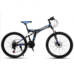 Great Bike GREAT Foldable Mountain Bike 26 Inch, 21 Speed Bicycle Fork Suspension Outdoor Sports Bike Mechanical Double Disc Brake Commuter Bike(Color:Blue)