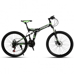 Great Bike GREAT Foldable Mountain Bike 26 Inch, 21 Speed Bicycle Fork Suspension Outdoor Sports Bike Mechanical Double Disc Brake Commuter Bike(Color:Green)