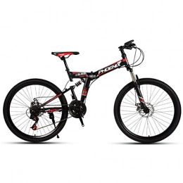 Great Bike GREAT Foldable Mountain Bike 26 Inch, 21 Speed Bicycle Fork Suspension Outdoor Sports Bike Mechanical Double Disc Brake Commuter Bike(Color:Red)