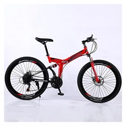 GUHUIHE Bike GUHUIHE Road Bikes Racing Bicycle Foldable Bicycle Mountain Bike 26 / 24 Inch Steel 21 / 24 / 27 Speed Bicycles Dual Disc Brakes (Color : Red 40 wheel spoke, Number of speeds : 24 Inches 21Speed)
