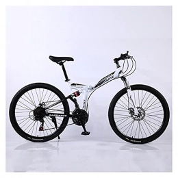 GUHUIHE Bike GUHUIHE Road Bikes Racing Bicycle Foldable Bicycle Mountain Bike 26 / 24 Inch Steel 21 / 24 / 27 Speed Bicycles Dual Disc Brakes (Color : White spoke wheel, Number of speeds : 24 Inches 21Speed)