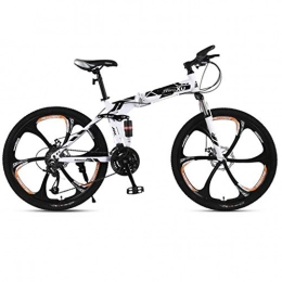 GXQZCL-1 Folding Mountain Bike GXQZCL-1 26inch Mountain Bike, Folding Hardtail Bicycles, Full Suspension and Dual Disc Brake, Carbon Steel Frame MTB Bike (Color : Black, Size : 27-speed)
