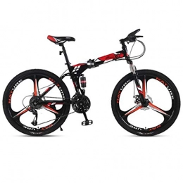 GXQZCL-1 Folding Mountain Bike GXQZCL-1 Mountain Bike, Folding Hard-tail Mountain Bicycles, Carbon Steel Frame, Dual Suspension and Dual Disc Brake, 26inch Wheels MTB Bike (Color : Red, Size : 21-speed)