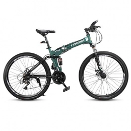 GXQZCL-1 Folding Mountain Bike GXQZCL-1 Mountain Bike, Folding Hardtail Bicycles, Full Suspension and Dual Disc Brake, 26inch Wheels, 24 Speed MTB Bike (Color : A)