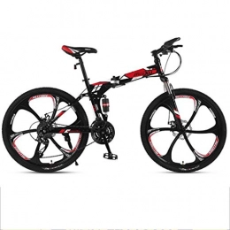 GXQZCL-1 Folding Mountain Bike GXQZCL-1 Mountain Bike, Folding Mountain Bicycles, Dual Suspension and Dual Disc Brake, 26inch Mag Wheels MTB Bike (Color : Red, Size : 27-speed)