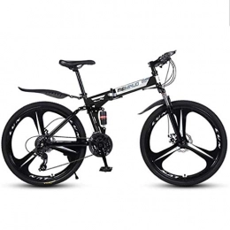 GXQZCL-1 Folding Mountain Bike GXQZCL-1 Mountain Bikes, 26" Foldable Ravine Bike, with Dual Disc Brake and Double Suspension, Carbon Steel Frame MTB Bike (Color : Black, Size : 27 Speed)